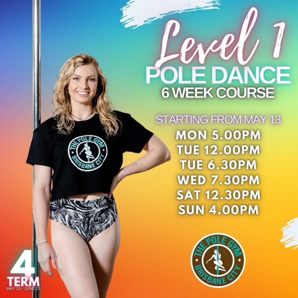 Beginners Level 1 pole dance class at The Pole Gym Brisbane City on Burnett Lane for a new six week course starting from May 13.