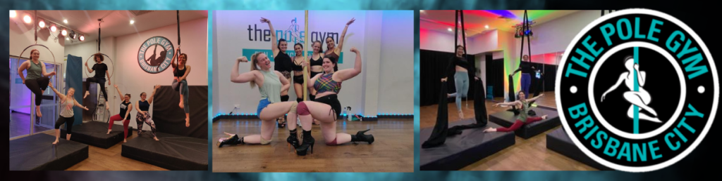 Students in Lyra, Pole and Tissu classes! People smiling, enjoying classes and building strength at The Pole Gym Brisbane City. Discover dance and Aerial Workshops at The Pole Gym fit and have fun!