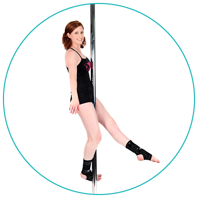 Woman in Level 1 Climb Pole Trick at Beginner Pole Dance Class